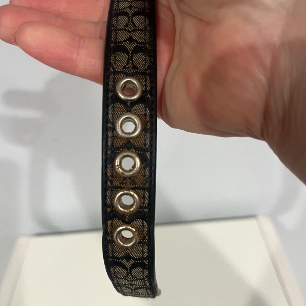Coach XS Monogram Pet Collar with Enamel Tag Black - Picture 7 of 9